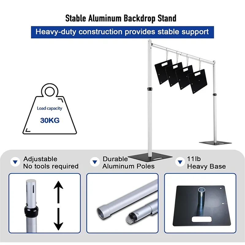Pipe and drape backdrop stand 20x10ft Double Crossbar Pipe and Drape Stand kit Retractable square aluminum frame Wedding Party Event Decor wall background