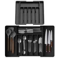 Kitchen Cutlery Organizer Silverware Drawer Organizer Expandable Utensil Tray Adjustable Flatware Cutlery Holder Organizer Tray 1