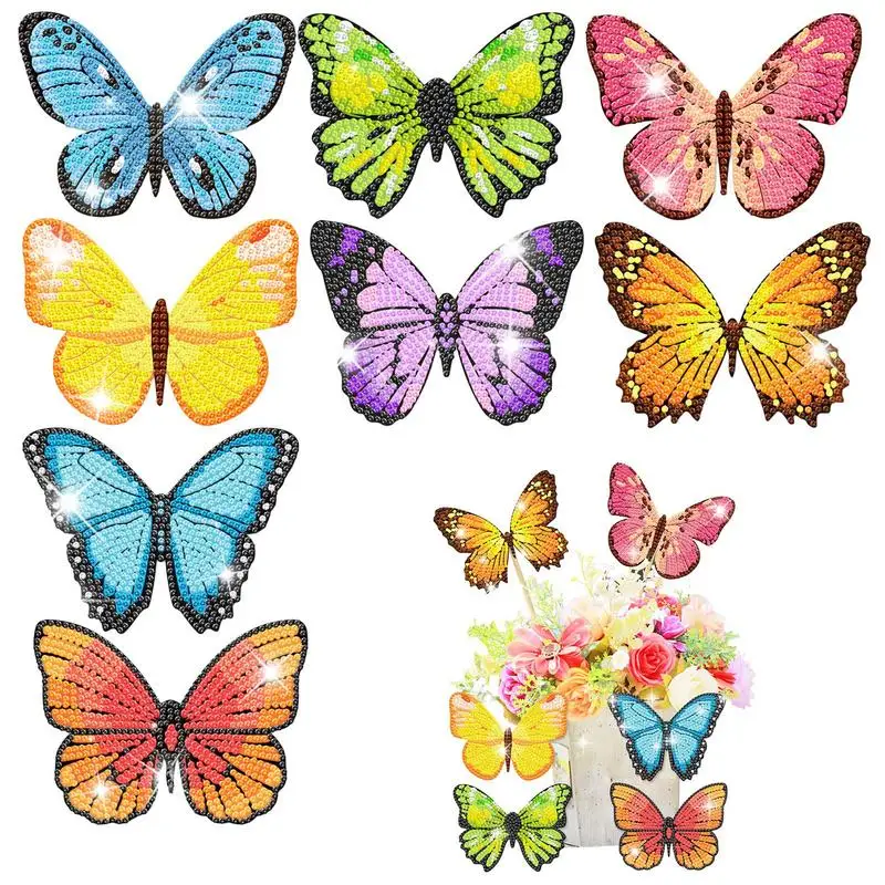 

Butterflies Crystal Rhinestone Art Crystal Rhinestone Butterflies Craft Art Kit Full Round Drill Crystal Rhinestone Paint Kits