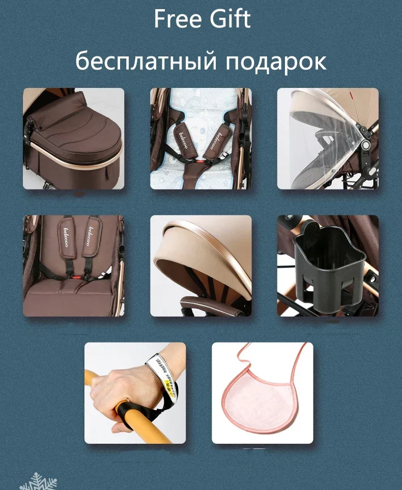 Baby Stroller 3 in 1 With Car Seat High Landscape Stroller Luxury Infant Set Newborn Baby Car Seat Trolley Pushchair baby stroller