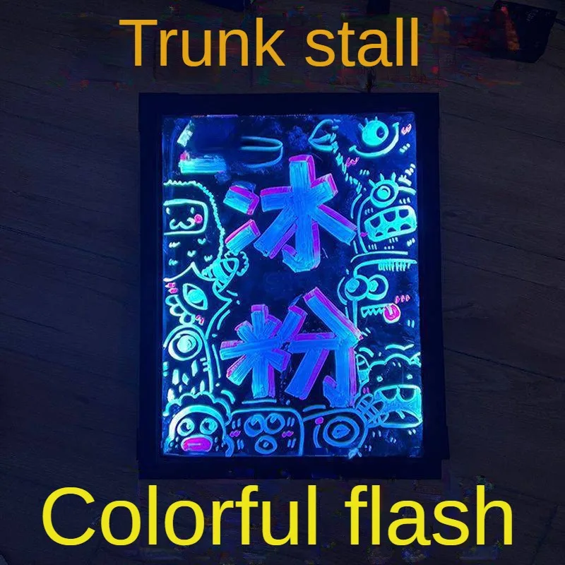30x40cm Stall Night Market Fluorescent Board LED Electronic Fluorescent Board Advertising Handwritten Color Desktop Blackboard