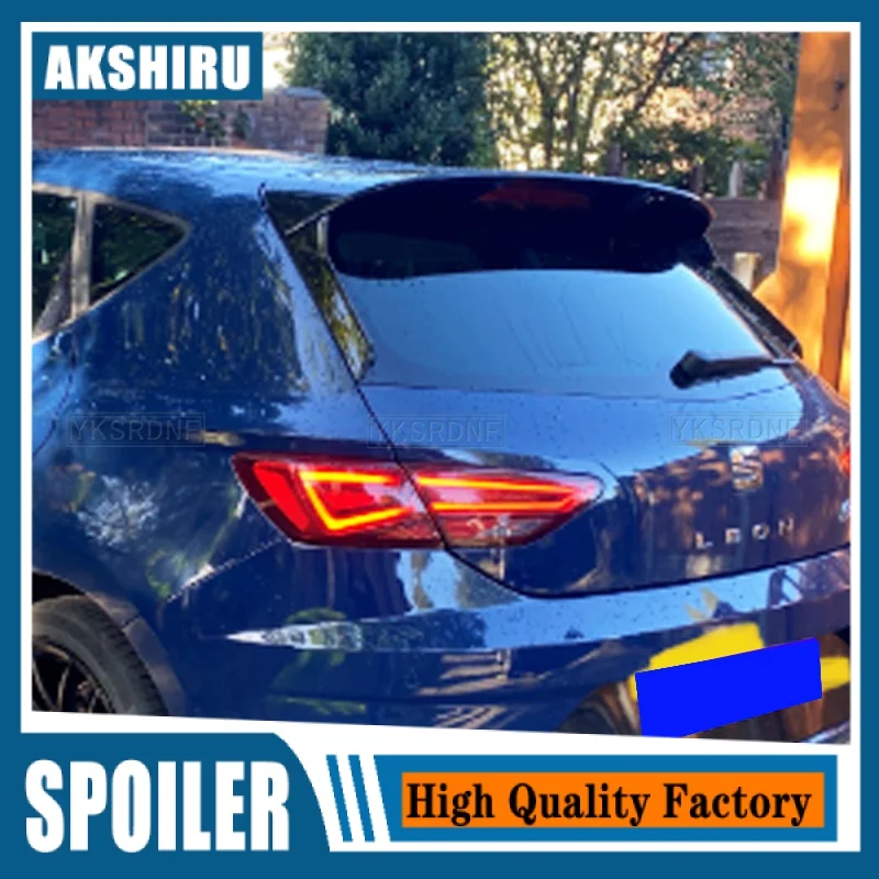  Compatible con Seat Leon MK3 MK3.5 5F FR Hatchback Spoiler  2012-2020 Material Alerón trasero de labio de techo trasero Decoración de  ala trasera del coche (Color : imprimación sin pintar) : Automotriz