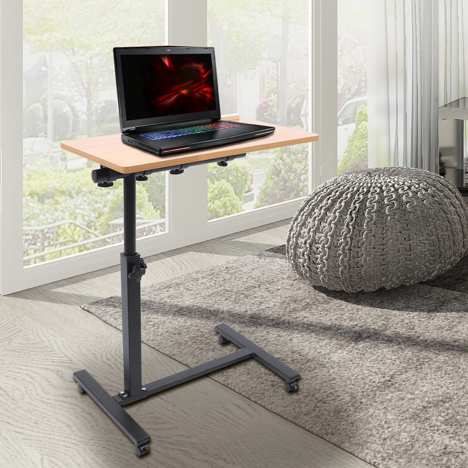 

Laptop Desk Adjustable Home Office Laptop Desk Rolling Adjustable 360° Rotation Computer Mobile Stand