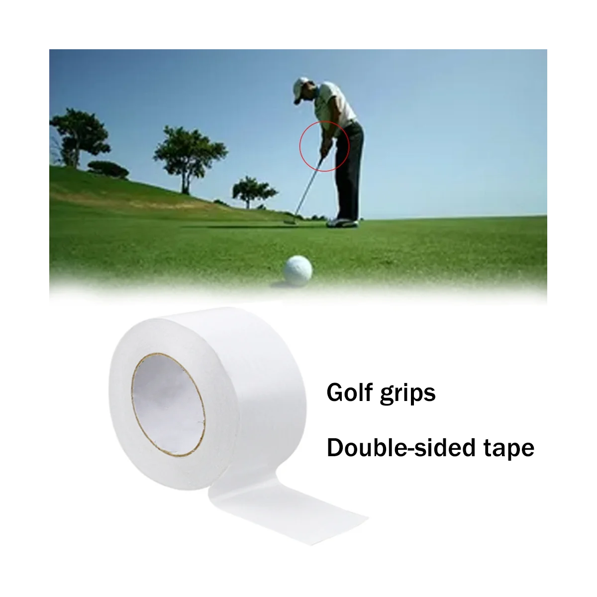 

Suitable for Golf High-Viscosity Easy-To-Tear White Grip Glue Golf Iron Grip Double-Sided Adhesive 40MMx50M