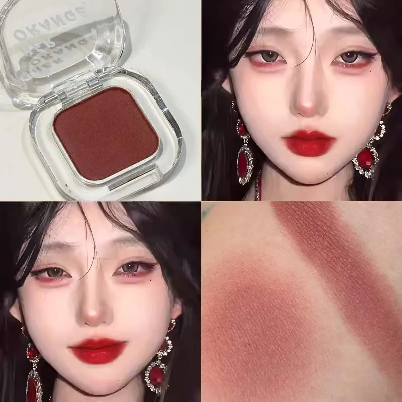 Red Brown Eyeshadow Palette Multifunctional Makeup Palette Silky Matte Coral Red Eyeliner Silkworm Lower Shadow Eyeliner Makeup - 2
