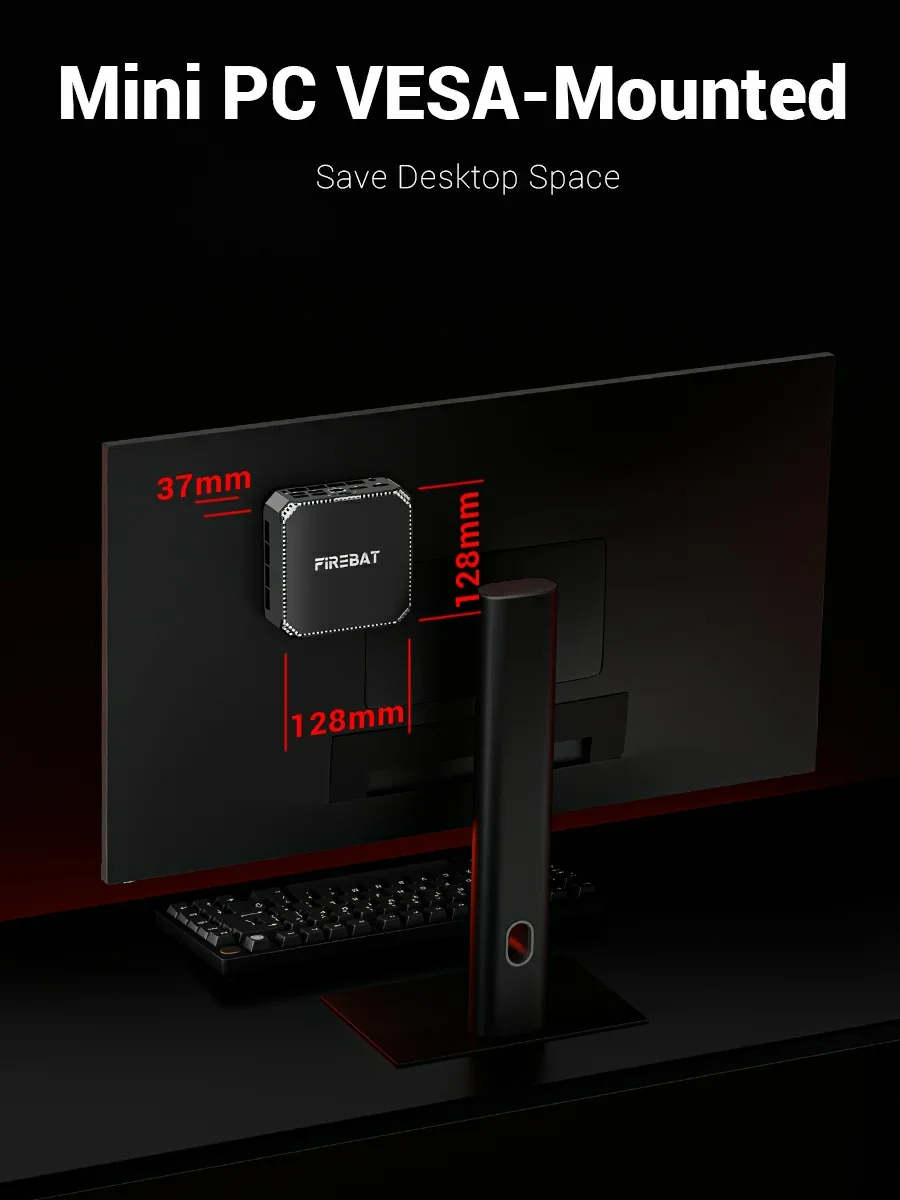 FIREBAT MINI PC A6 AMD Ryzen 7 7735HS 16GB DDR5 RAM 512GB SSD WIFI6 BT5.2 Windows 11 Portable Desktop MINI-PC Gaming Computer