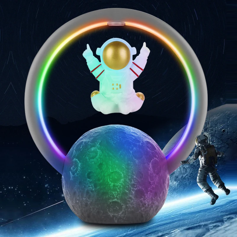 

Новинка, магнитная Светоотражающая атмосферная лампа RGB в виде астронавта, светодиодный ночник с музыкальным проигрывателем, настольный светильник с Bluetooth динамиком для спальни