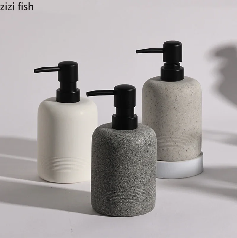 High Beauty Sandstone Lotion Bottle Bathroom Creative Soap Dispenser Shampoo Bottle Hand Soap Household Bathroom Supplies