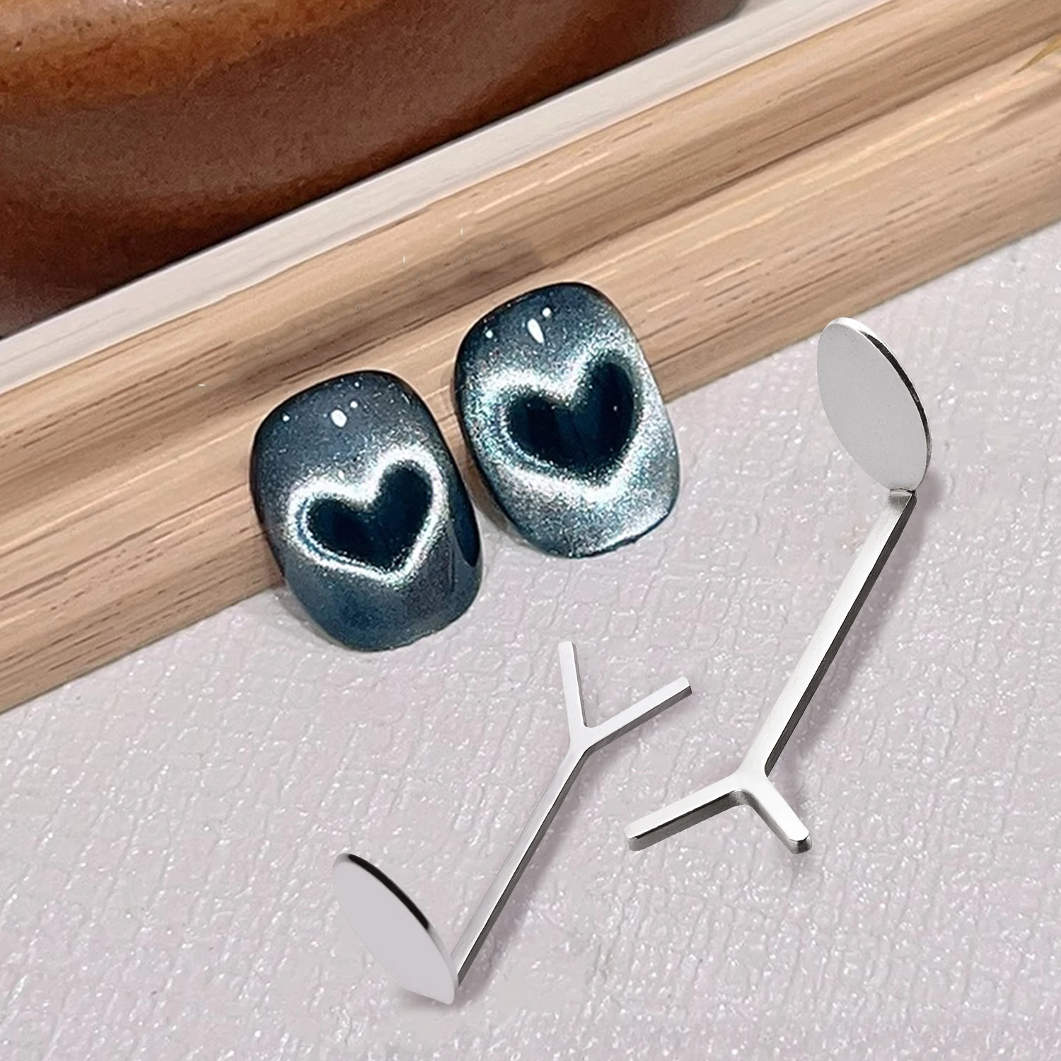 2/3Pcs Liebe-Herz Eisen Blatt + Nagel Magent Set Y-form Liebe Katze Auge magnetische Stick Geeignet für DIY Gel Polieren Magnetische Werkzeuge T – Detail 8