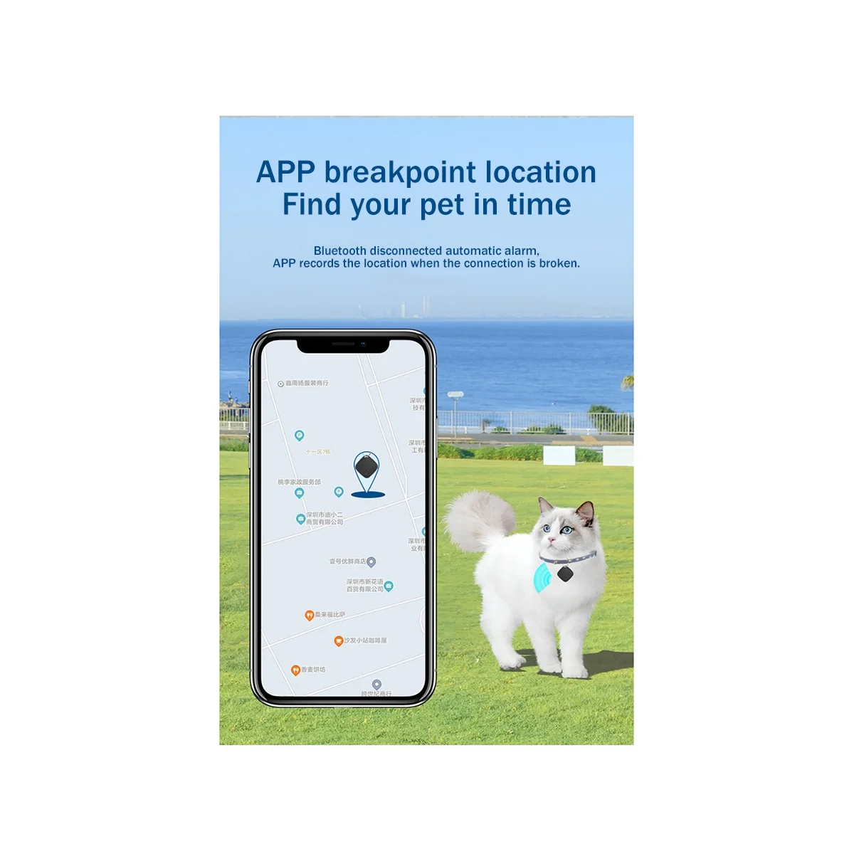 Mini GPS Tracker Bluetooth Anti-Lost Device Key Pet Mobile Phone Anti-Lost Device Smart Locator Blue