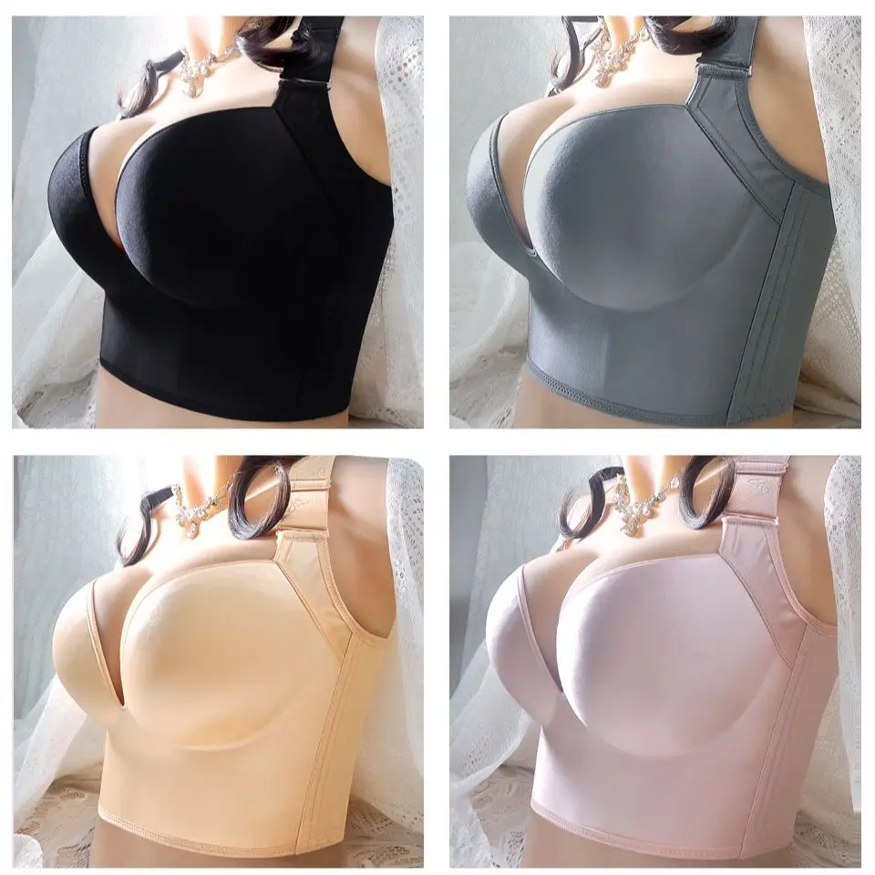 Plus Size Deep Cup Push Up Bras Women Bra Hide Back Fat Underwear Shaper Incorporated Full Back Coverage Lingerie