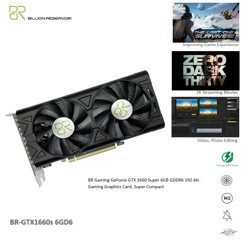 best graphics card for pc BR GTX 1660 Super 6GB Graphic Card 1660S GDDR6 VGA HDMI-Compatible video card GPU 12nm 192Bit video Gaming card for PC Computer video card for pc