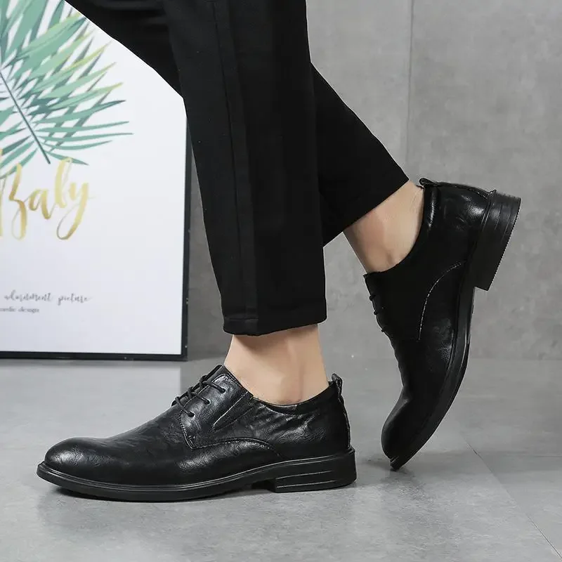 

Autumn New Bridegroom Wedding Wedding Shoes Leather Lace-up Business Work Dress Shoes High Quality Fashion Derby Shoes