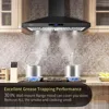 Range Hood Black,Wall Mounted Range Hood 30 inches,Black Kitchen Hoods with Touch Controls,Stainless Steel Range Hood 3