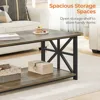 Farmhouse Style Center with Storage Shelf 39 Inch Space Saving Easy Assembly Gray Wash, Café Tables 6
