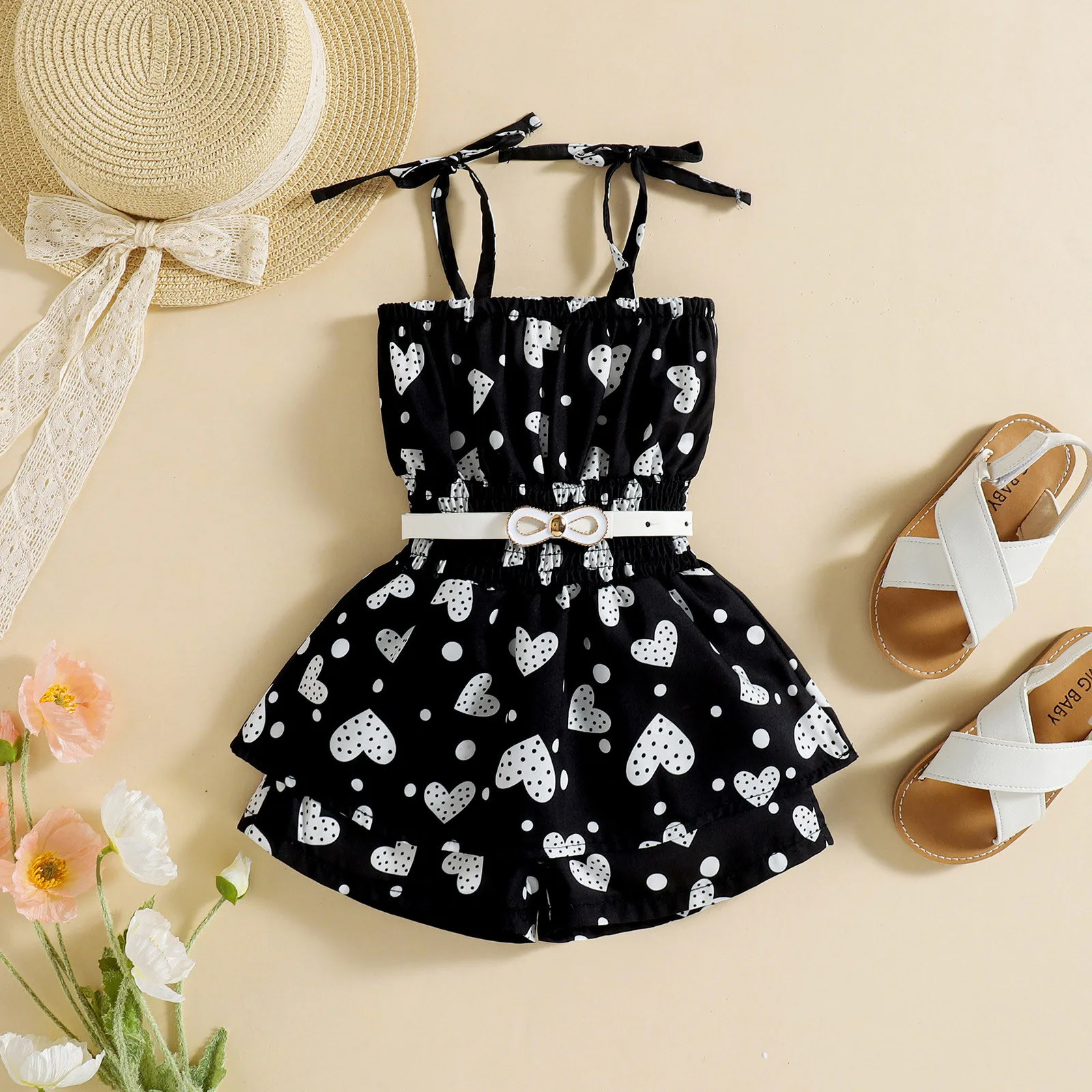 Toddler Girls' Love Print Jumpsuit 1