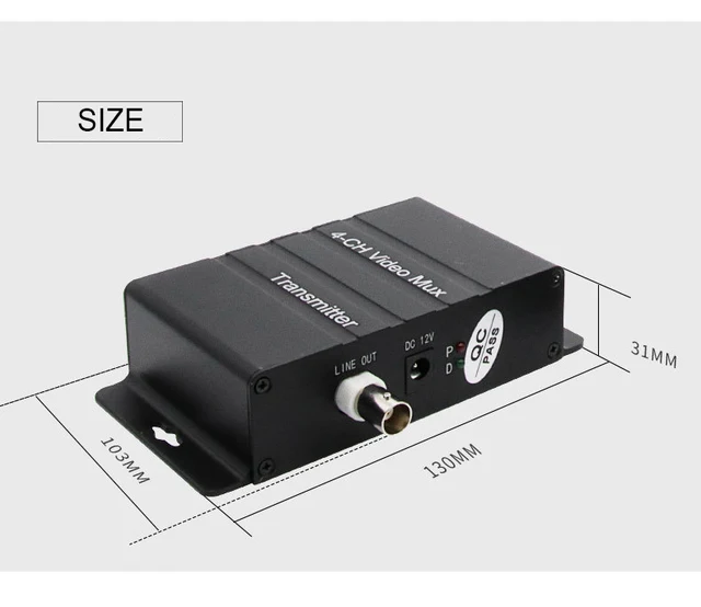 4 Channel Video Multiplexer - Transmit 4 Camera Feeds Over Single Coax Cable, 400m Range