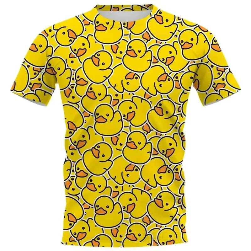 Short Sleeve T Shirt Cartoon Little Yellow Duck 3D Print T-shirt