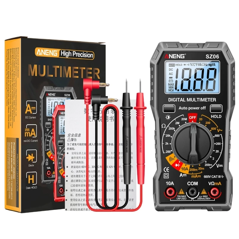 

Pocket Digital Multimeter Ammeter Ohm Tester Meter Diode Buzzer Electrical Tester Meter with Bracket Dropshipping