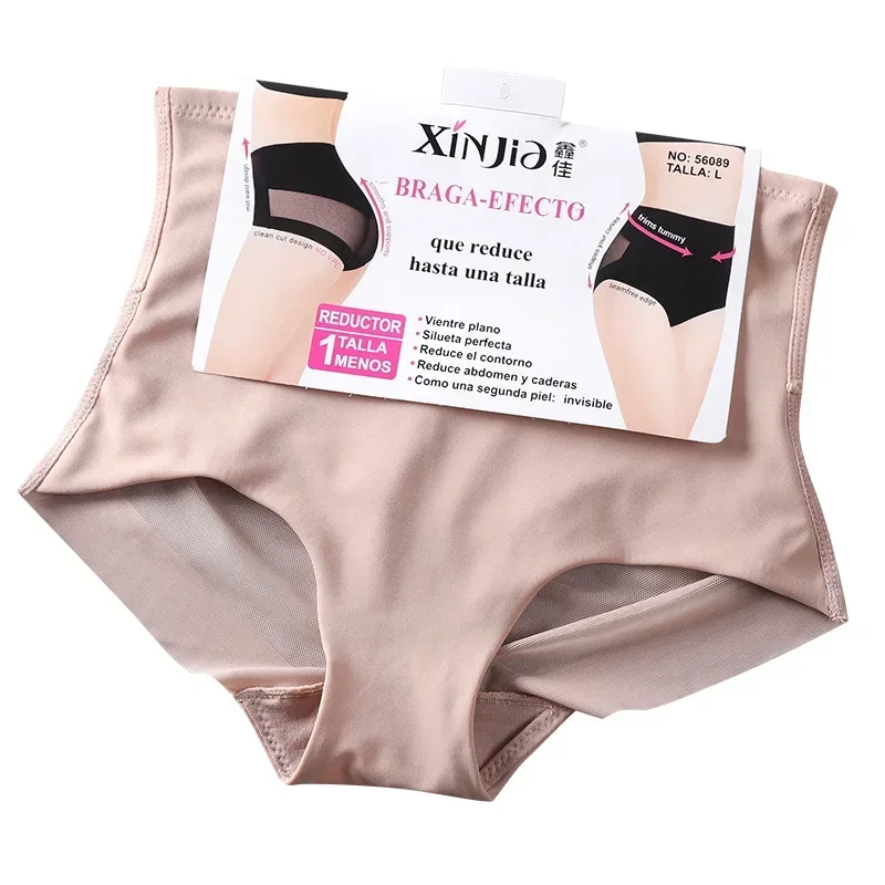 Ice Mesh Yarn Breathable High Waist Abdominal Pants Women Solid Color Body Sculpting Corset Tight Butt Lifting Panties Shaper ice silk panties shapewear panties shapewear workout pants