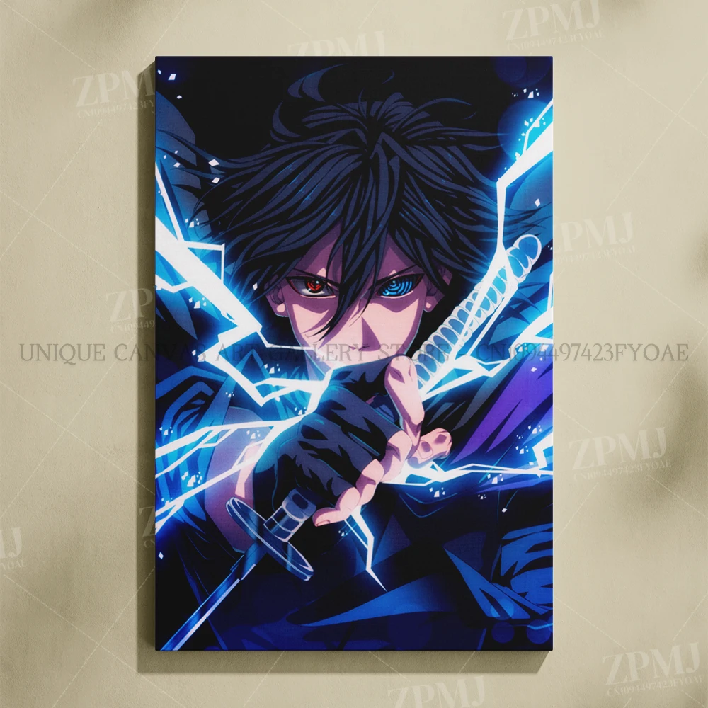 Anime Wall Art: Uchiha Madara Canvas Painting - Japanese Style Home Decor