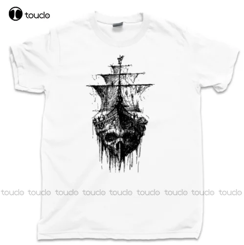 

Новая футболка с пиратским призраком и кораблем, забавная хлопковая футболка на день рождения, винтажный подарок для мужчин и женщин, хлопковая футболка, футболка, спортивные футболки для мужчин