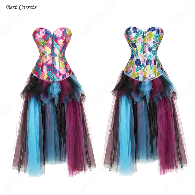 Corset Dress Plus Size Colorful Floral Corset Tops for Women