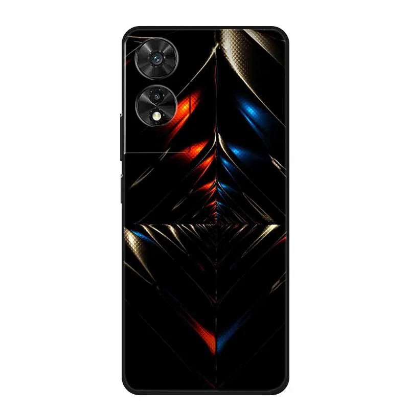 Black Geometric Silicone TPU Phone Case - Soft Back Cover Shield