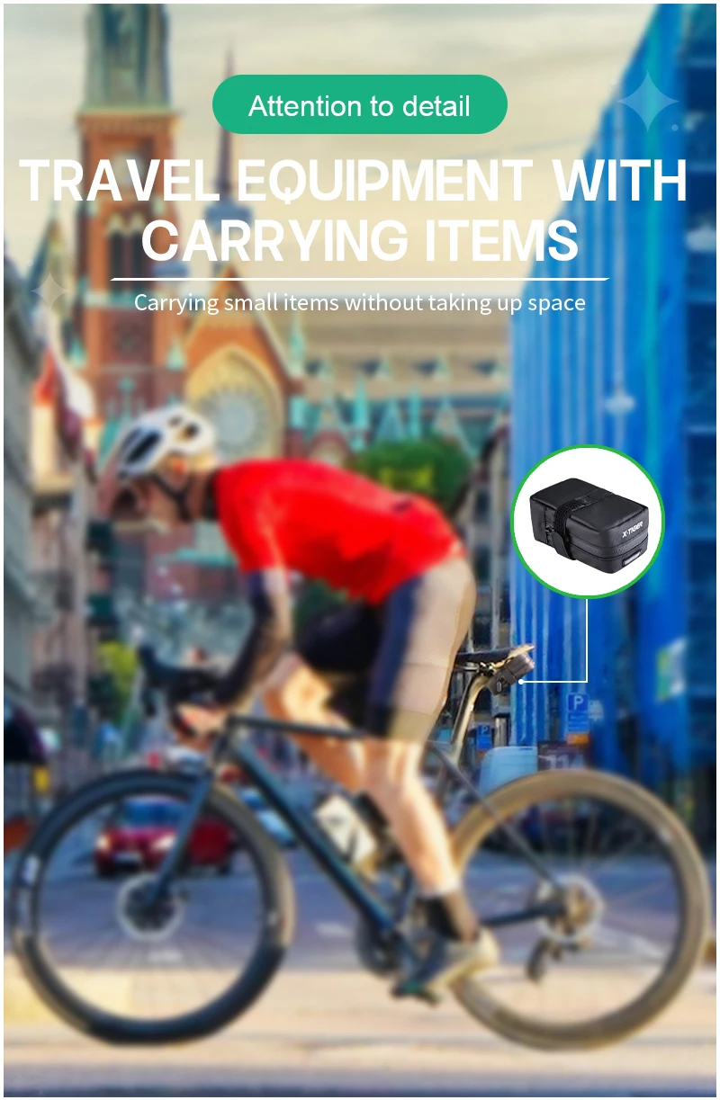 X-TIGER Mini Fahrrad Satteltasche Tragbare Wasserdichte Reflektierende MTB Rennrad Aufbewahrungstasche Rücklicht Tasche Fahrrad Zubehör – Detail 4
