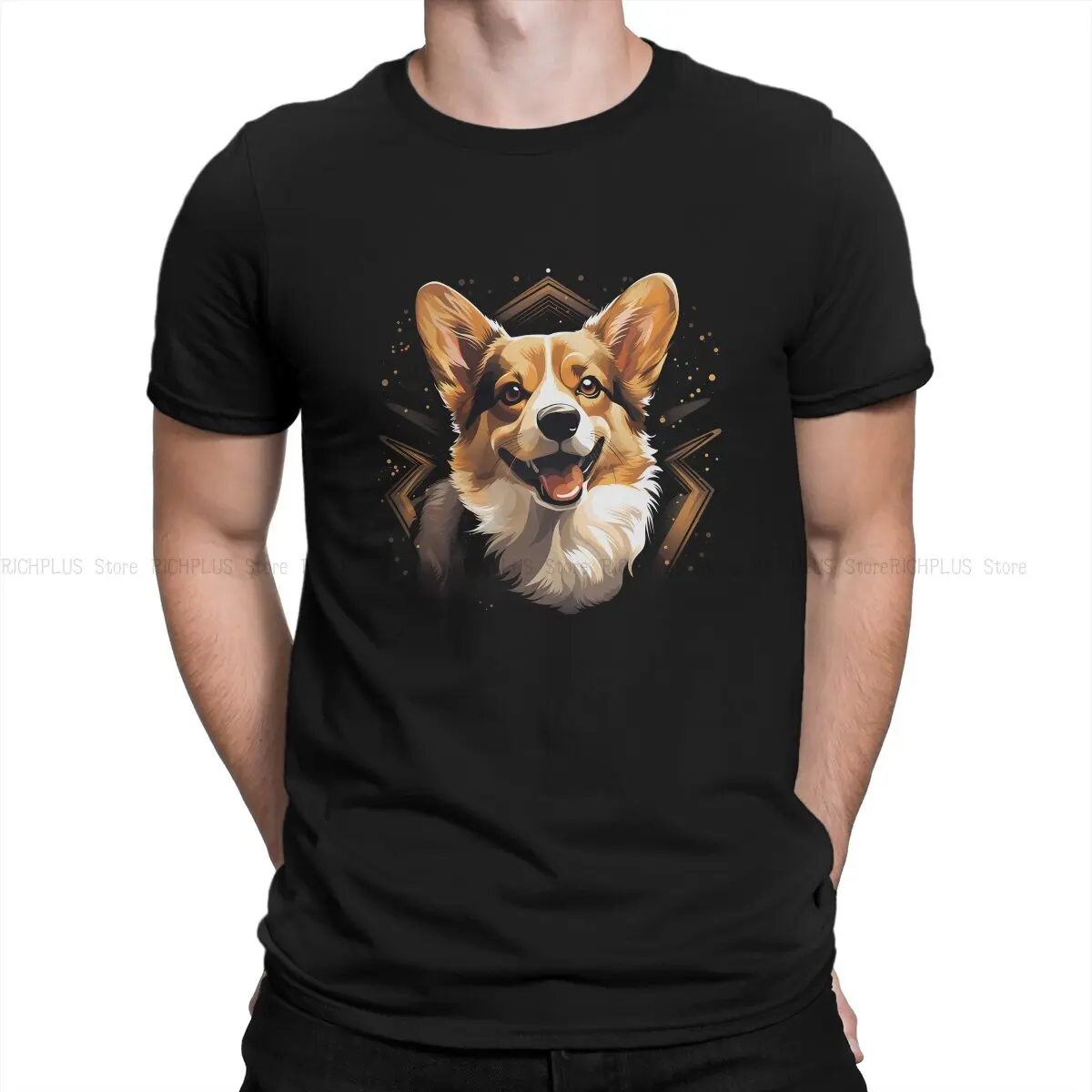 

Футболка Corgi, Элегантная футболка из полиэстера, повседневная мужская одежда с принтом, Большая распродажа