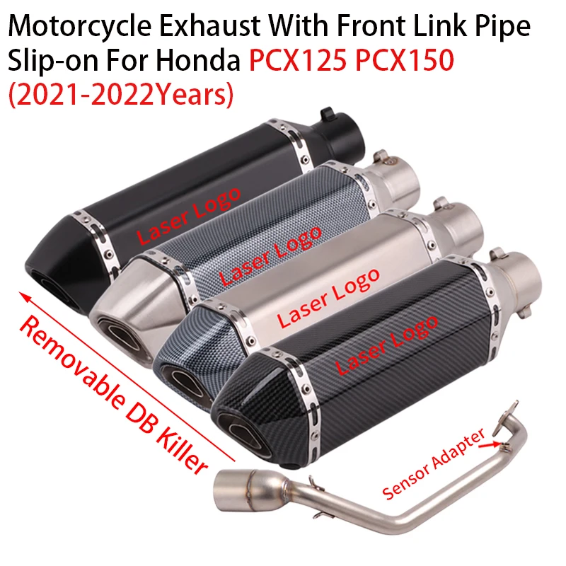 

For Honda PCX125 PCX150 2021 2022 Motorcycle Yoshimura Exhaust Escape Full System Modified Muffler Front Link Pipe DB Killer