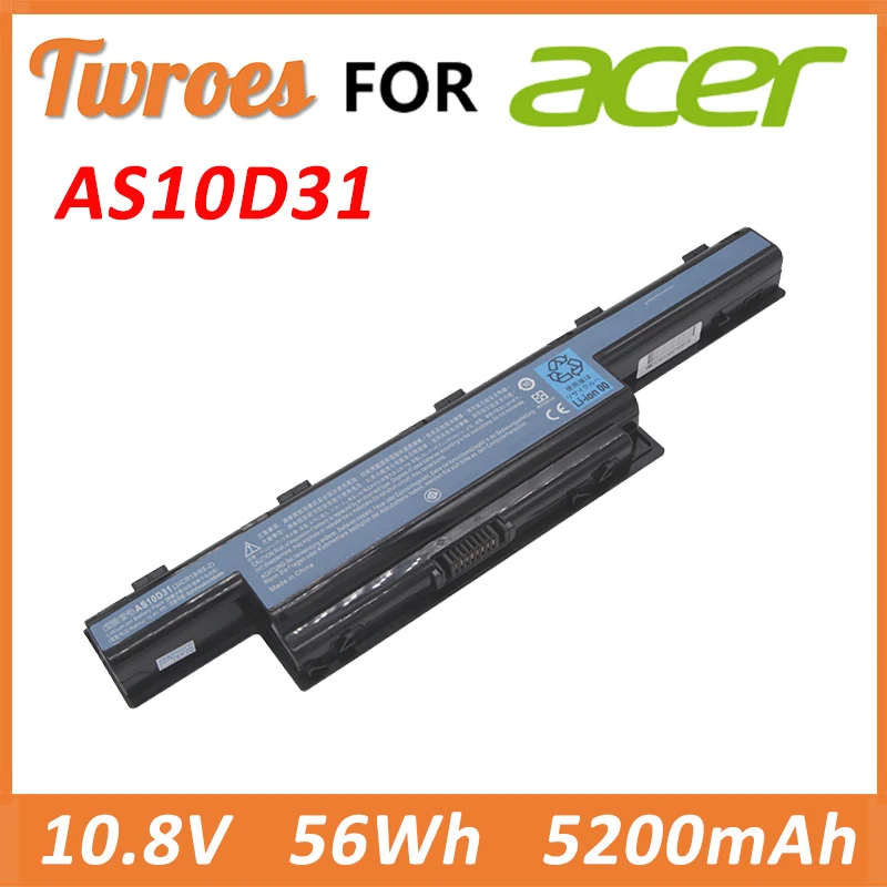 

Laptop Battery AS10D31 56Wh 10.8V For Acer Aspire V3 4741 5741G 5551G 5552G 5560G 5750G AS10D41 AS10D51 AS10G3E AS10D61 AS10D81