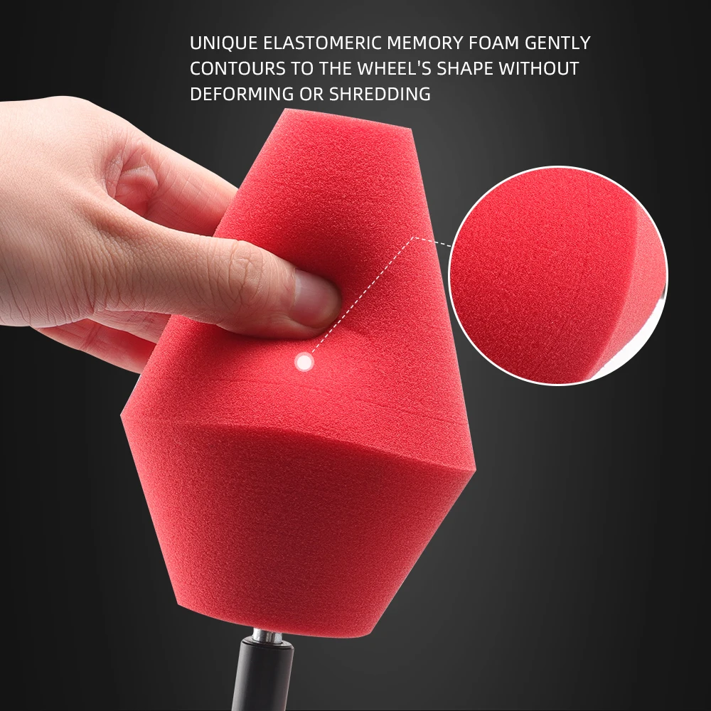 SPTA Red Ball Buster Wheel and Rim Polisher System For Electric Drill Buffing Cone Car Gadget