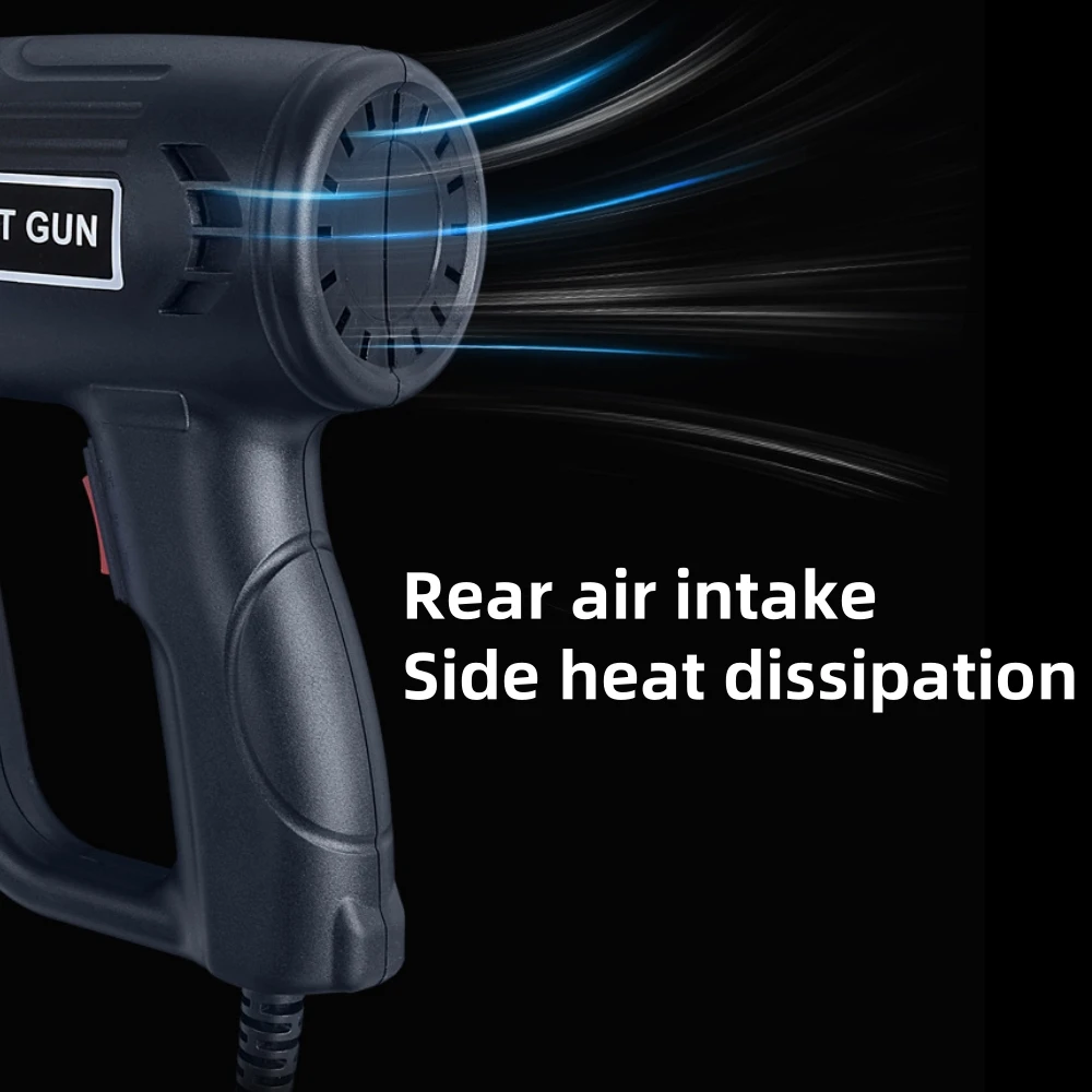 Black Color 220V eu Hot Air Gun Professional Electric Adjustable Temperature-controlled Building Hair dryer Soldering Heat gun 5