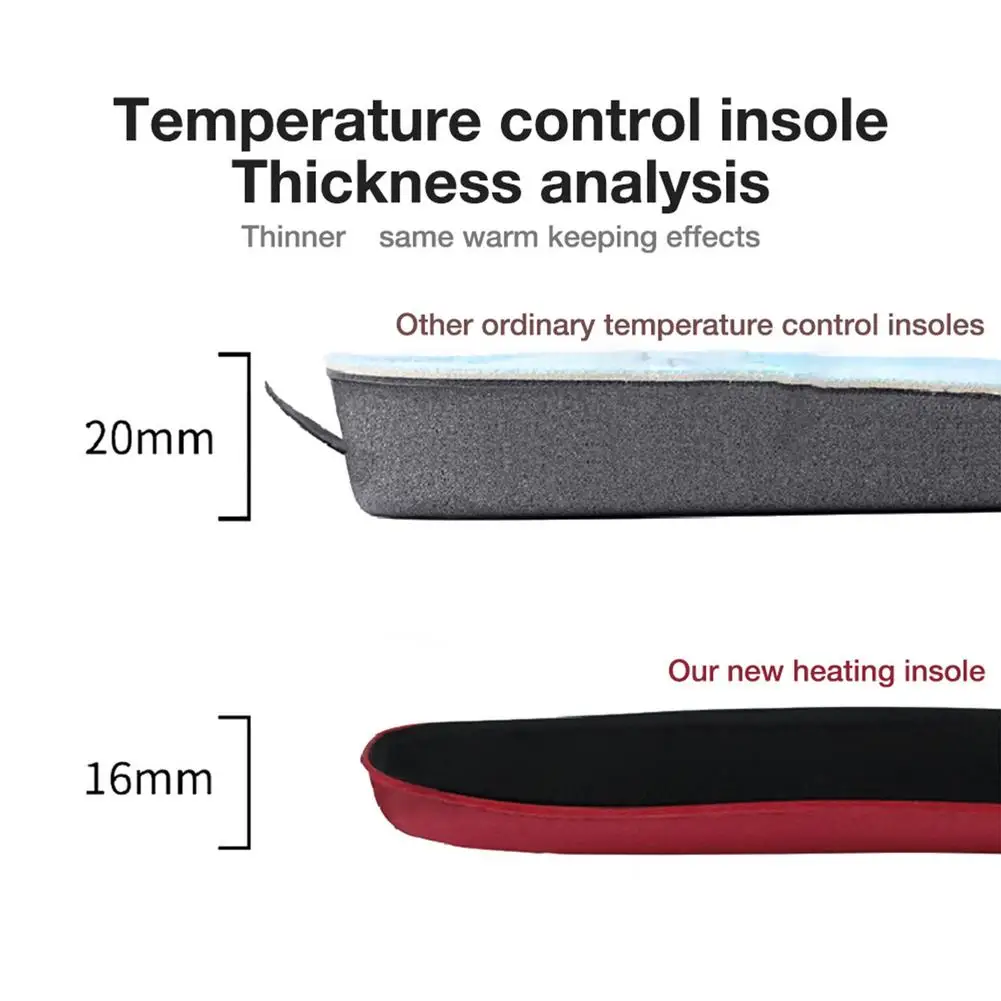 USB Rechargeable Heated Insole With Remote Control Foot Warmer Can Be Cut For Hunting Fishing Hiking Camping