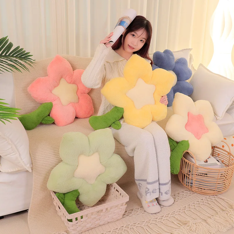 40/50/65cm Cute Flower Plush Pillow Toy Kawaii Stuffed Plant Anime Flowers Plushies Doll Cushion Kawaii Soft Peluches Kids Toys