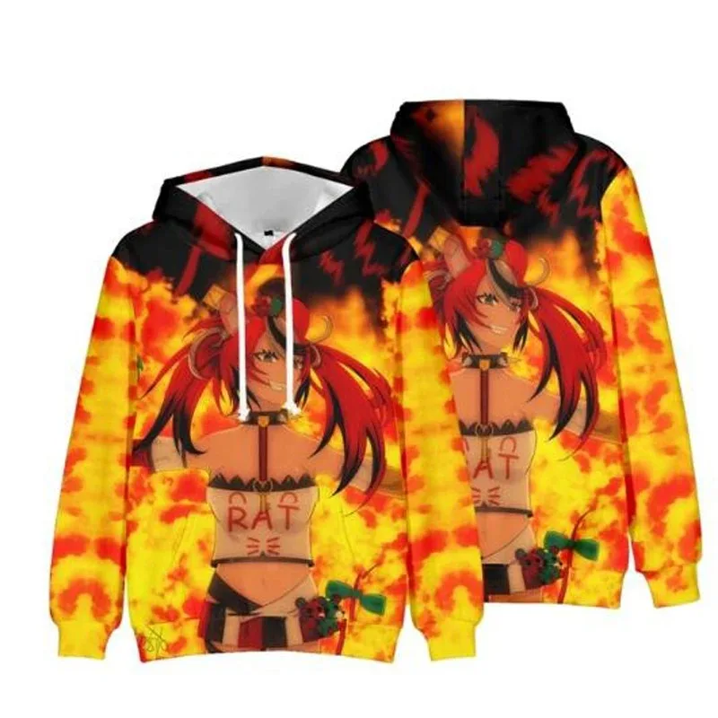 Anime Hakos Baelz Cosplay Hoodie Women Men Harajuku Sweatshirt Streetwear Hip Hop Pullover Hooded Jacket Male Casual Tracksuit