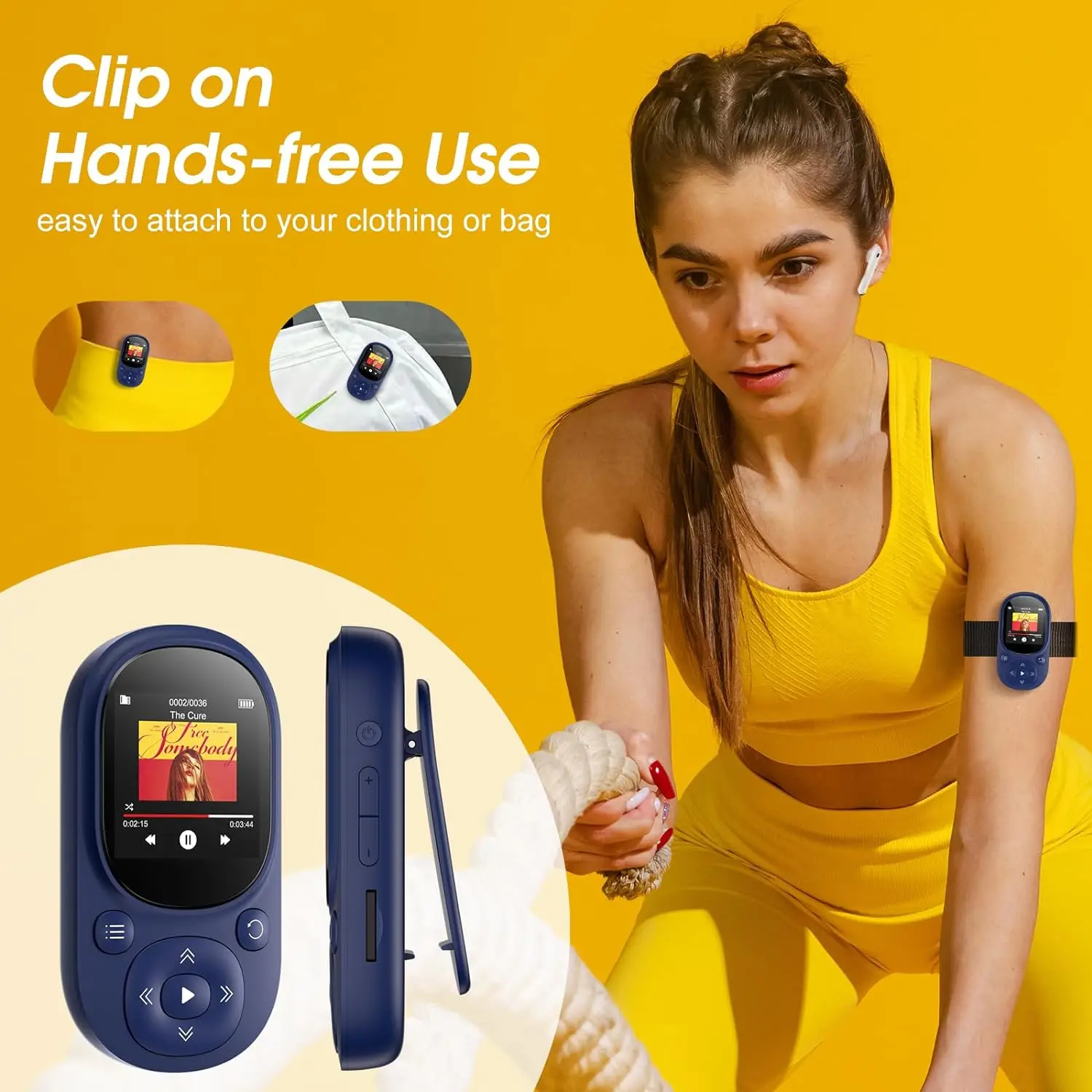 Portable Bluetooth MP3 Player with Pedometer