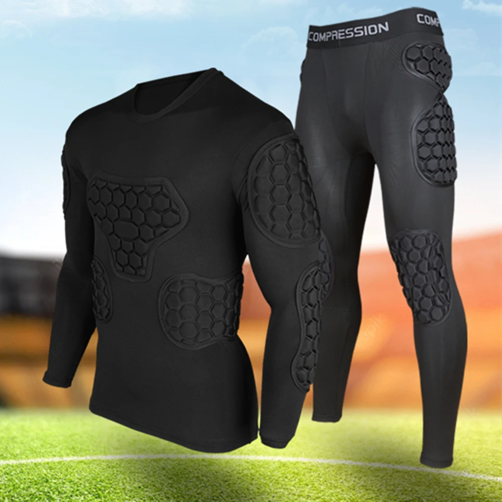 Sport Safety EVA protection thicken soccer goalkeeper shirts rugby football jerseys trousers t-shirt elbow chest protector soccer jersey boxing jersey american football jersey