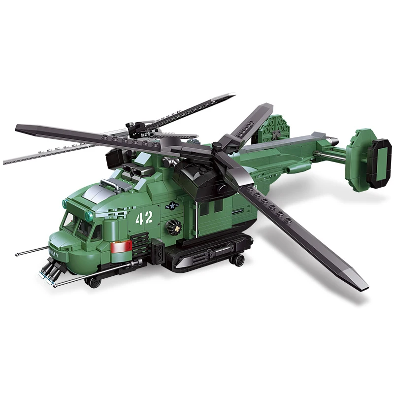 

Модель военного вертолета, строительные блоки, городской армейский самолет, самолёт, кирпичи, игрушки для мальчиков, подарки на день рождения