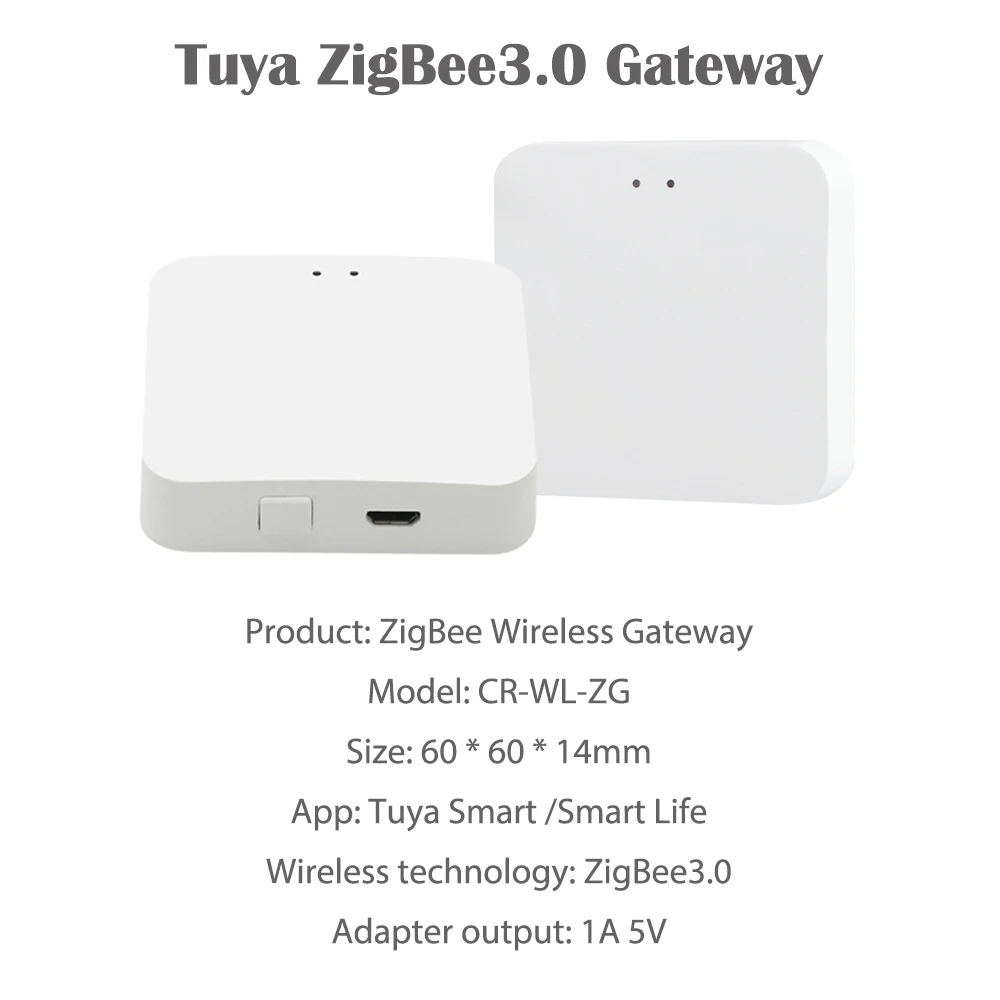 Tuya-ZigBee 무선 허브 게이트웨이, ZigBee 장치용 스마트 홈 자동화, Alexa Google 홈 음성 제어와 호환