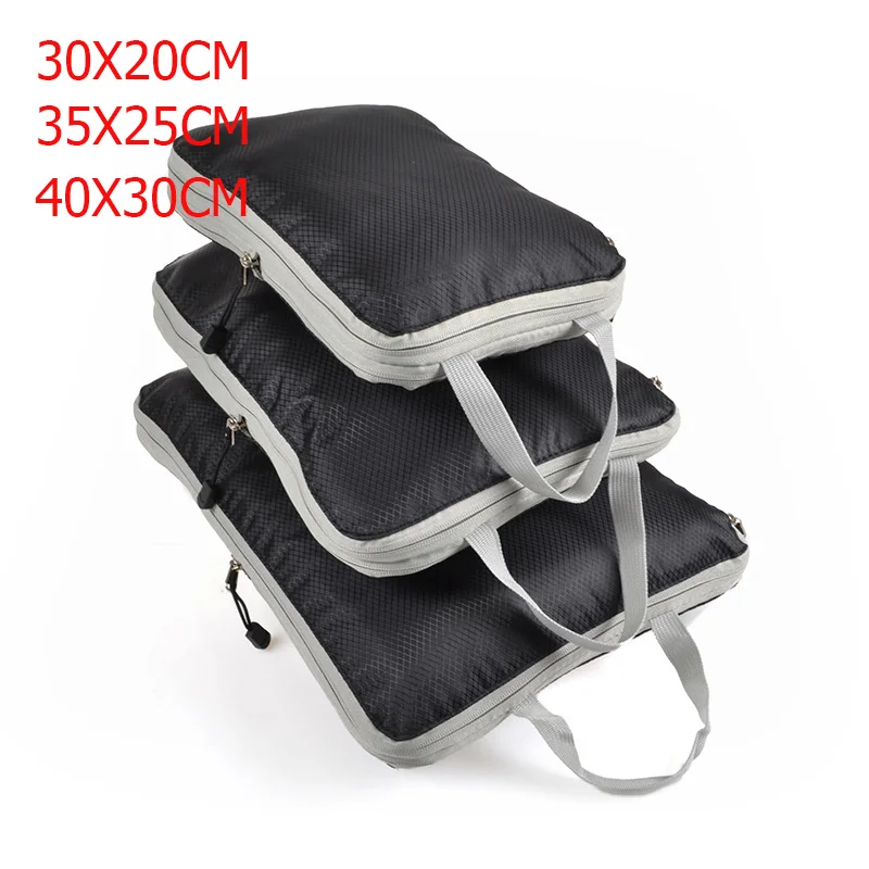 Travel storage bag compressible packaging cube foldable waterproof suitcase nylon portable bag luggage rack travel waterproof gradient waterproof oxford cloth storage finishing bag underwear bra korean version portable foldable 5pce set