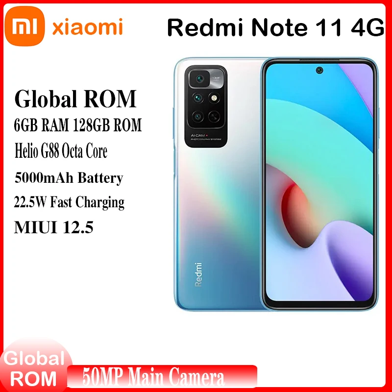 Xiaomi Redmi Note 11 4G Volte 128GB + 4GB Factory Unlocked 6.43 inch Quad Camera 50MP Night Mode (Not Verizon Sprint Boost Cricket AT&T) (graphite