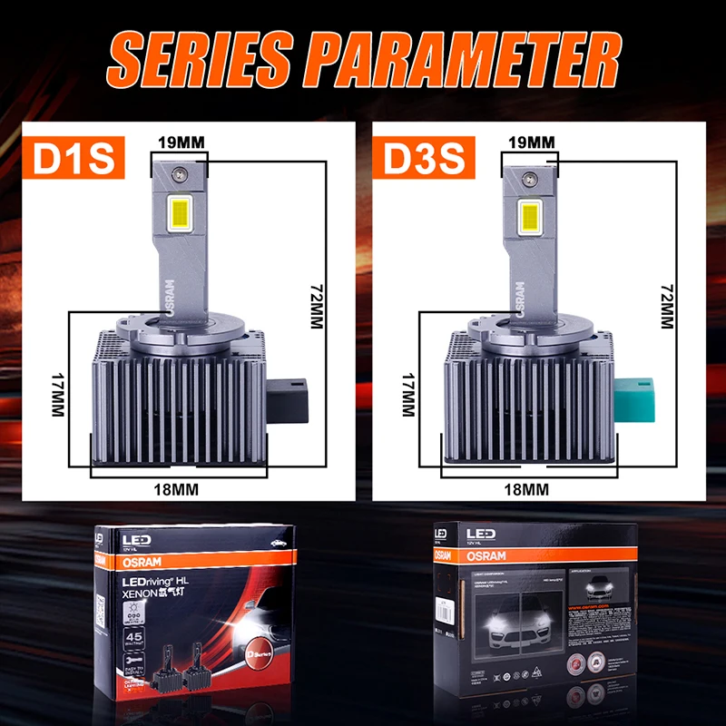 오스람 45W D1S D3S 헤드라이트 전구 D3S LED 캔버스 30PCS CSP 자동차 LED 램프 자동차 조명 6000K D1S D3S HID 크세논 교체용