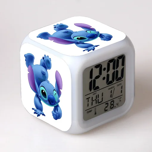 Réveil de dessin animé Disney Stitch pour garçons et filles, horloge de  bureau de chevet, horloge d'heure silencieuse, personnalité mignonne, mode,  décoration de la maison, cadeaux - AliExpress