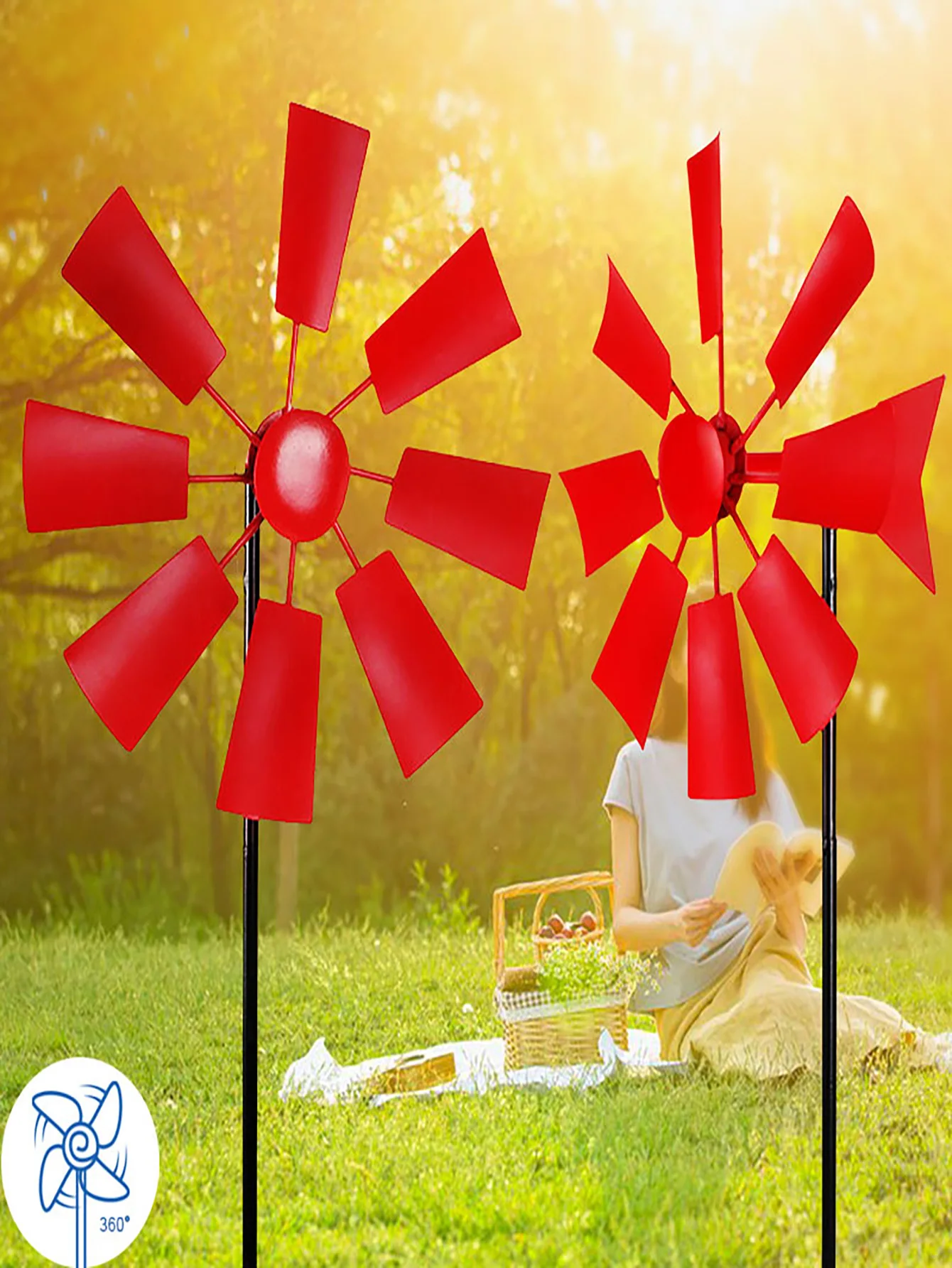 Windmill Outdoor Decoration 1PCS Creative Metal Rotating Wrought Iron Pastoral Garden Courtyard Arrangement windmill toys garden art decor garden windmill windmill bird repellent