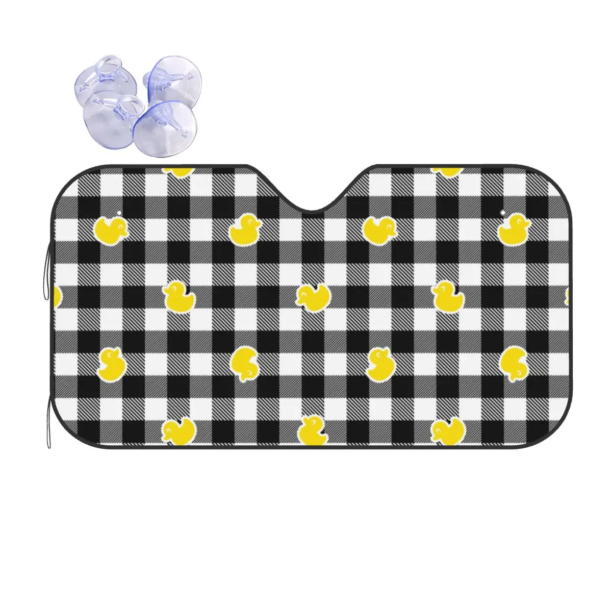 

Yellow Duck Animal Sunshade Windscreen Plaid Universal Car Front Window Visor 76x140cm Car Window Windscreen Cover UV Protector