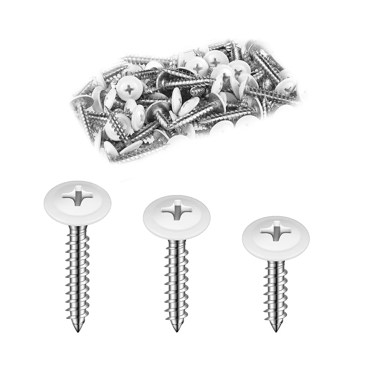White Screws Wood White Sheet Metal Screw Thread Truss Head Fast Self Tapping Pan Cabinet Screws
