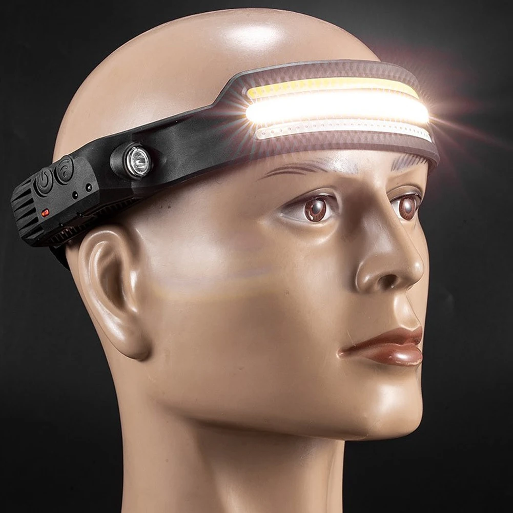 PortableNewInductionCOBHeadlightOutdoorRidingLightUSBChargingNightRunningLight