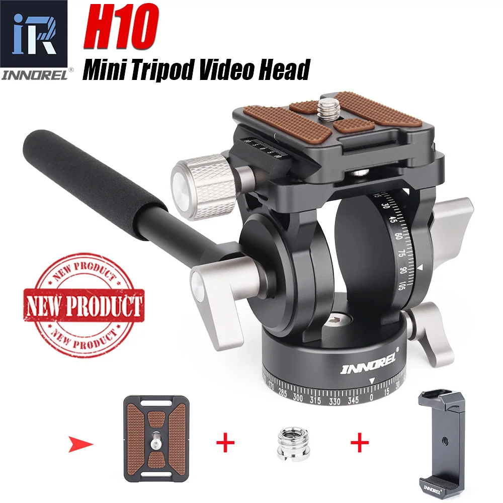 Camera Fluid Head Lightweight Mini Fluid Video Hydralic Damping Tripod Head with Arca Swiss Q.R. Plate For Dslr Camera Camcorder Monopod Load 4kg